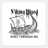 Viking bloed vierkante sticker (Voorkant)