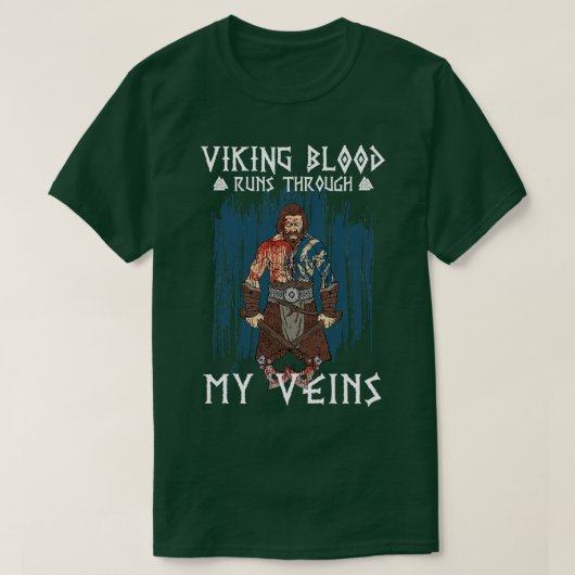 Viking Blood loopt door 7 T-shirt (Design voorkant)