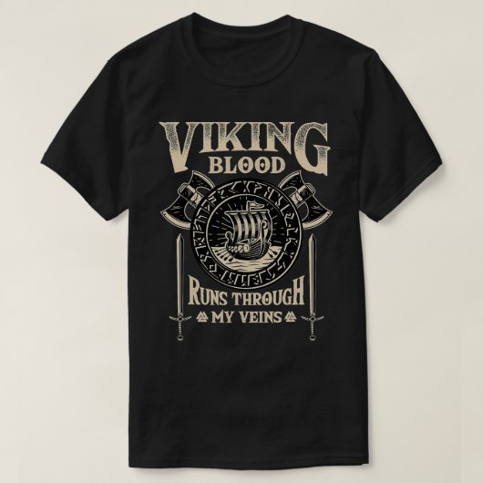 Viking Blood loopt door mijn zegen - Norse Mytholo T-shirt (Design voorkant)