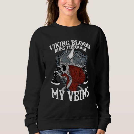 Viking Blood Runs Through My Veins I Valhalla Viki Trui (Voorkant)