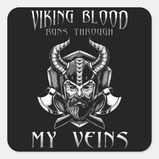 Viking Blood Vierkante Sticker (Voorkant)