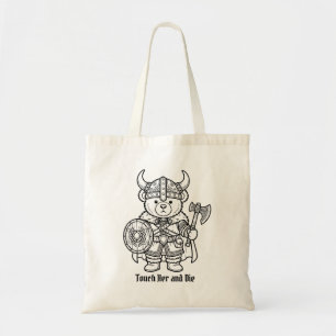Viking Boek Boyfriend Raak Haar En Sterf Teddybeer Tote Bag