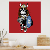 Viking Boston Terrier Poster (Keuken)