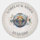 Viking Bruiloft Ronde Sticker (Voorkant)