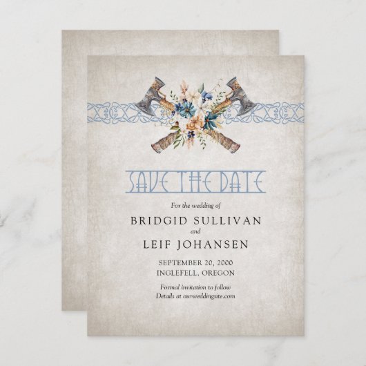 Viking Bruiloft Save The Date (Voorkant / Achterkant)