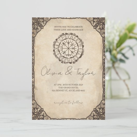 Viking bruiloft uitnodigingen (Staand voorkant)