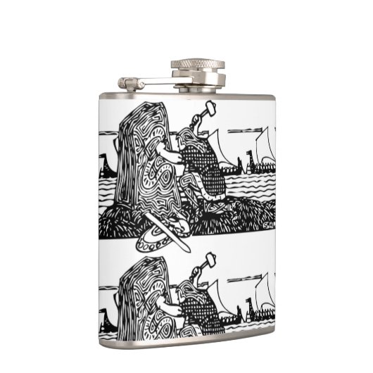 Viking Carving Runes Heupfles (Rechts)