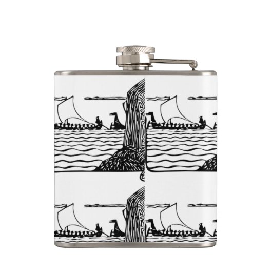 Viking Carving Runes Heupfles (Achterkant)