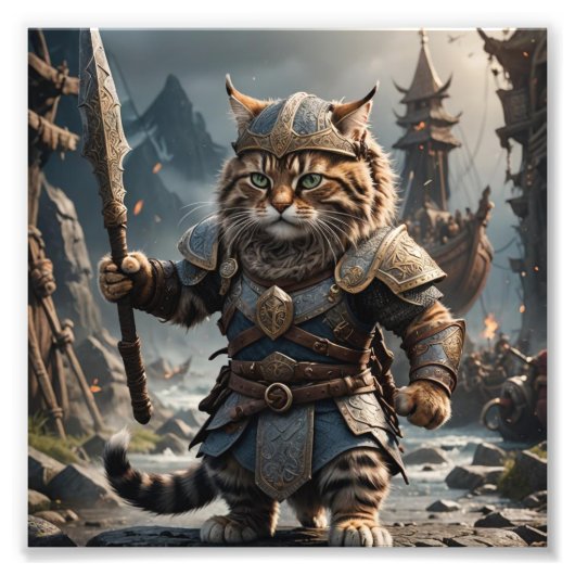 Viking Cat 1 Foto Afdruk (Voorkant)