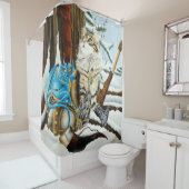 Viking Cat en Blue Dragon Douchegordijn (In situ)