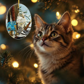 Viking Cat en Blue Dragon Keramisch Ornament