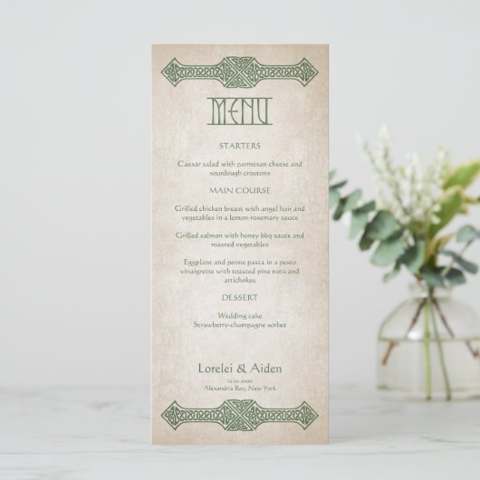 Viking Celtic Gamer Wedding Menu (Staand voorkant)