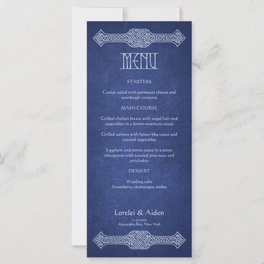 Viking Celtic Gamer Wedding Menu (Voorkant)