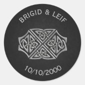 Viking Celtic Gamer Wedding Ronde Sticker (Voorkant)