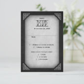Viking Celtic Gamer Wedding RSVP Kaartje (Staand voorkant)