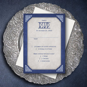 Viking Celtic Gamer Wedding RSVP Kaartje