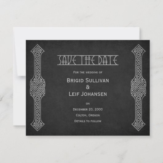 Viking Celtic Gamer Wedding Save The Date (Voorkant)