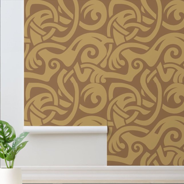 Viking Celtic Intertwining Animal Pattern Behang (Creator heeft geüpload)