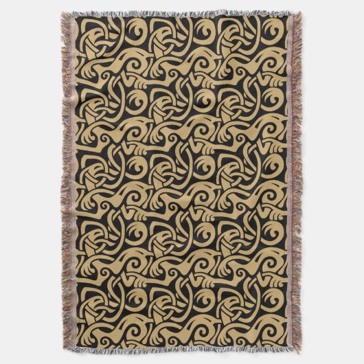 Viking Celtic Intertwining Animal Pattern Deken (Voorkant Verticaal)