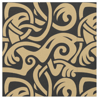 Viking Celtic Intertwining Animal Pattern Stof