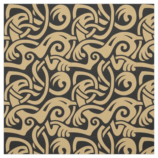 Viking Celtic Intertwining Animal Pattern Stof (Swatch)