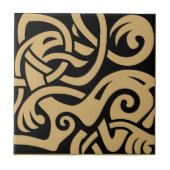 Viking Celtic Intertwining Animal Pattern Tegeltje (Voorkant)
