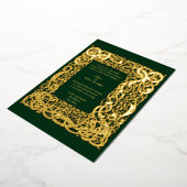  Viking Celtic Knots Border Wedding Folie Uitnodiging (Gedraaid)