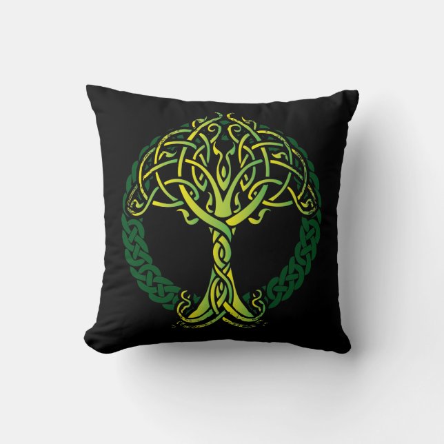 Viking Celtic Knotwork Tree of Life Kussen (Voorkant)