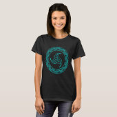 Viking Celtic Knotwork Triple Horn of Odin T-shirt (Voorkant volledig)