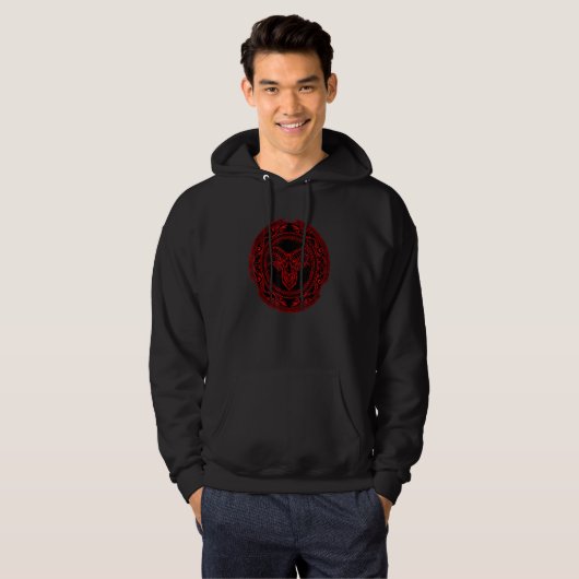 Viking Celtic Ram Aries Zodiac Hoodie (Voorkant volledig)