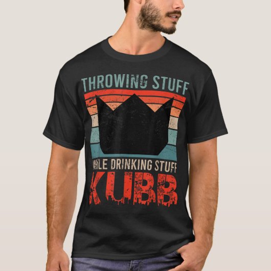 Viking Chess Gezegde Throwing Stuff Drink Kubb T-shirt (Voorkant)