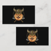 Viking Chow Chow Dog met Viking Helmet Mjolnir Ax Visitekaartje (Voorkant / Achterkant)