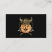 Viking Chow Chow Dog met Viking Helmet Mjolnir Ax Visitekaartje (Voorkant)