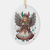 Viking Christmas Angel Keramisch Ornament (Rechts)
