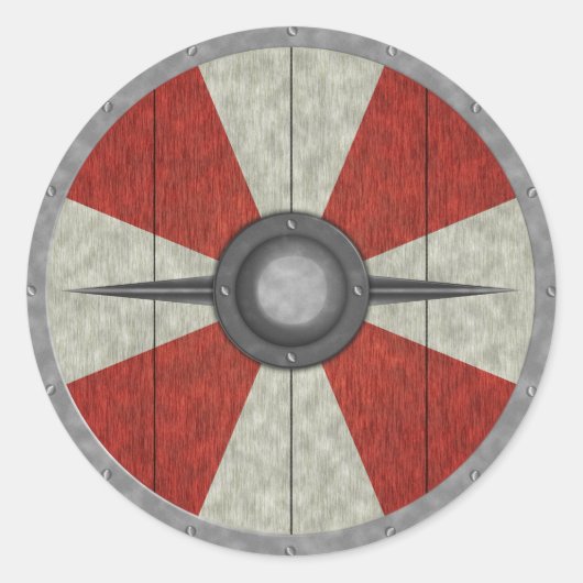 Viking Circle Shield Ronde Sticker (Voorkant)