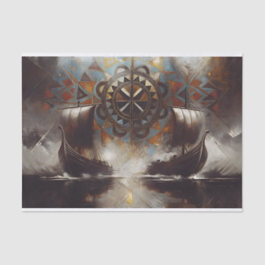 Viking Compass Navigatie Decoupage Tissuepapier (Voorkant)