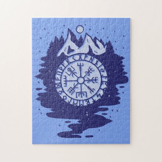 Viking Compass Nordic Symbols Legpuzzel (Verticaal)