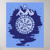 Viking Compass Nordic Symbols Poster (Voorkant)