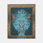 Viking Compass Yggdrasil Fleece Deken (Voorkant)