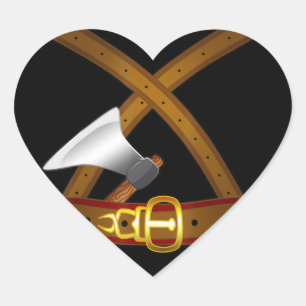 Viking Costume Halloween Belt Ax Easy Cosplay Hart Sticker