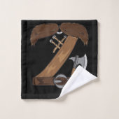 Viking Costume Halloween Mustache Belt Ax Cosplay Bad Handdoek (Wasdoekje)