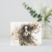 Viking Deity Sketch Drawing of Norse Goddess Hel Briefkaart (Staand voorkant)