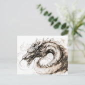 Viking Deity Sketch Pen Drawing Midgard snake Briefkaart (Staand voorkant)