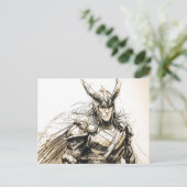 Viking Deity Sketch Pen Drawing of Norse God Loki Briefkaart (Staand voorkant)