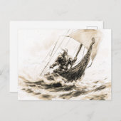 Viking Deity Sketch Pen Drawing of Norse God Odin Briefkaart (Voorkant / Achterkant)