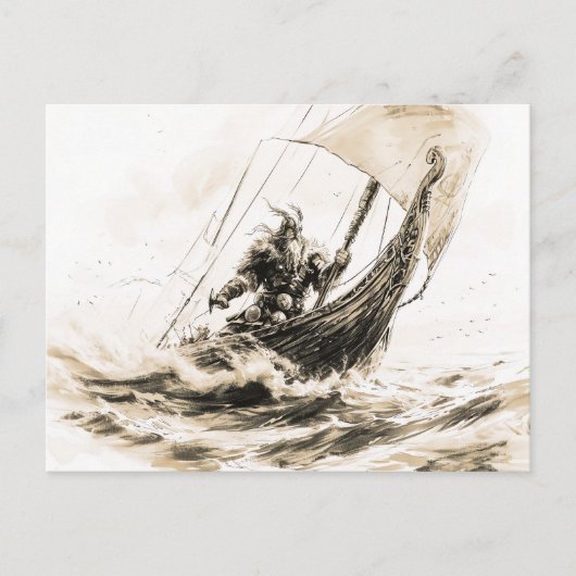 Viking Deity Sketch Pen Drawing of Norse God Odin Briefkaart (Voorkant)