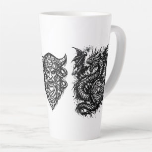 Viking, Draak & Schildmaagd – Noordse mythische in Latte Mok