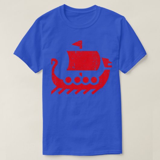 Viking Dragon Boat in nood T-shirt (Design voorkant)