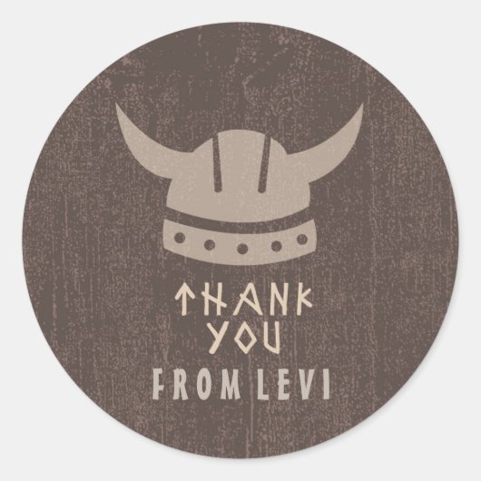 Viking & Dragon Dank u Sticker (Voorkant)