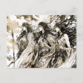 Viking Drawing of a Norse God three norns Briefkaart (Voorkant)
